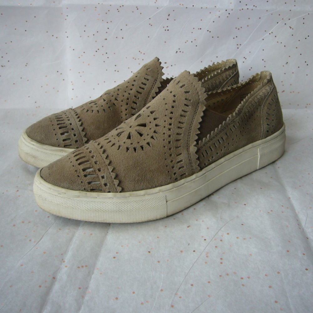 Seychelles So Nice Slip on Suede Platform Sneaker Loafer Tan Taupe 8.5 Casual